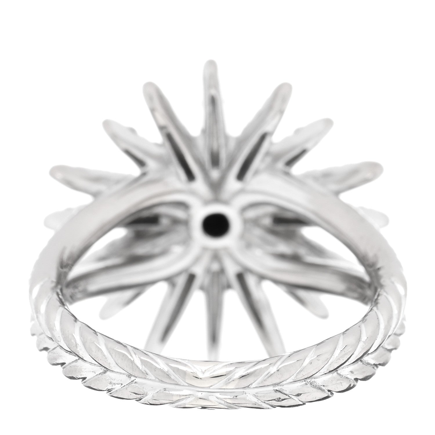 David Yurman 18K White Gold Diamond 20mm Starburst Ring 52 6 3 of 5