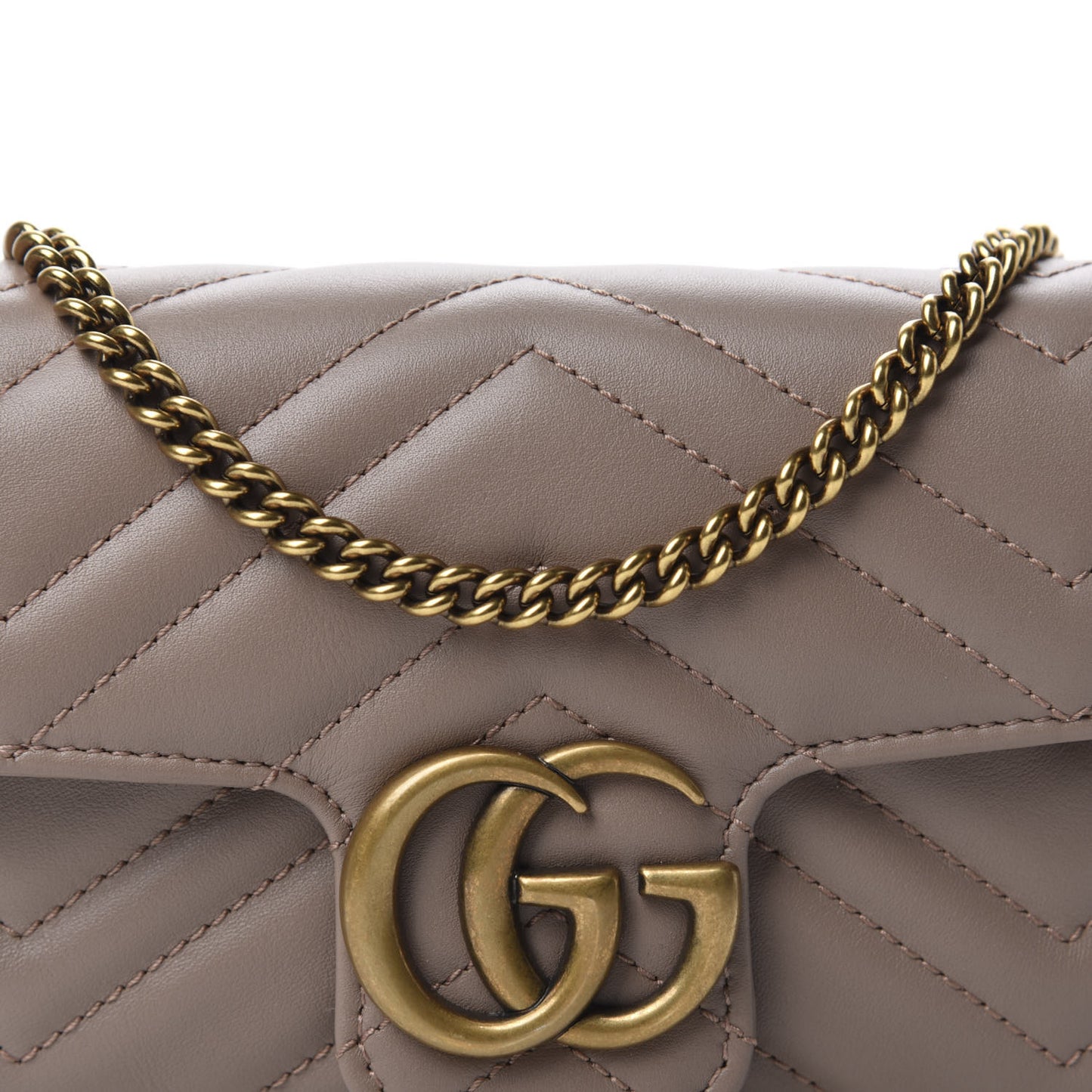 Calfskin Matelasse Super Mini GG Marmont Shoulder Bag Porcelain Rose