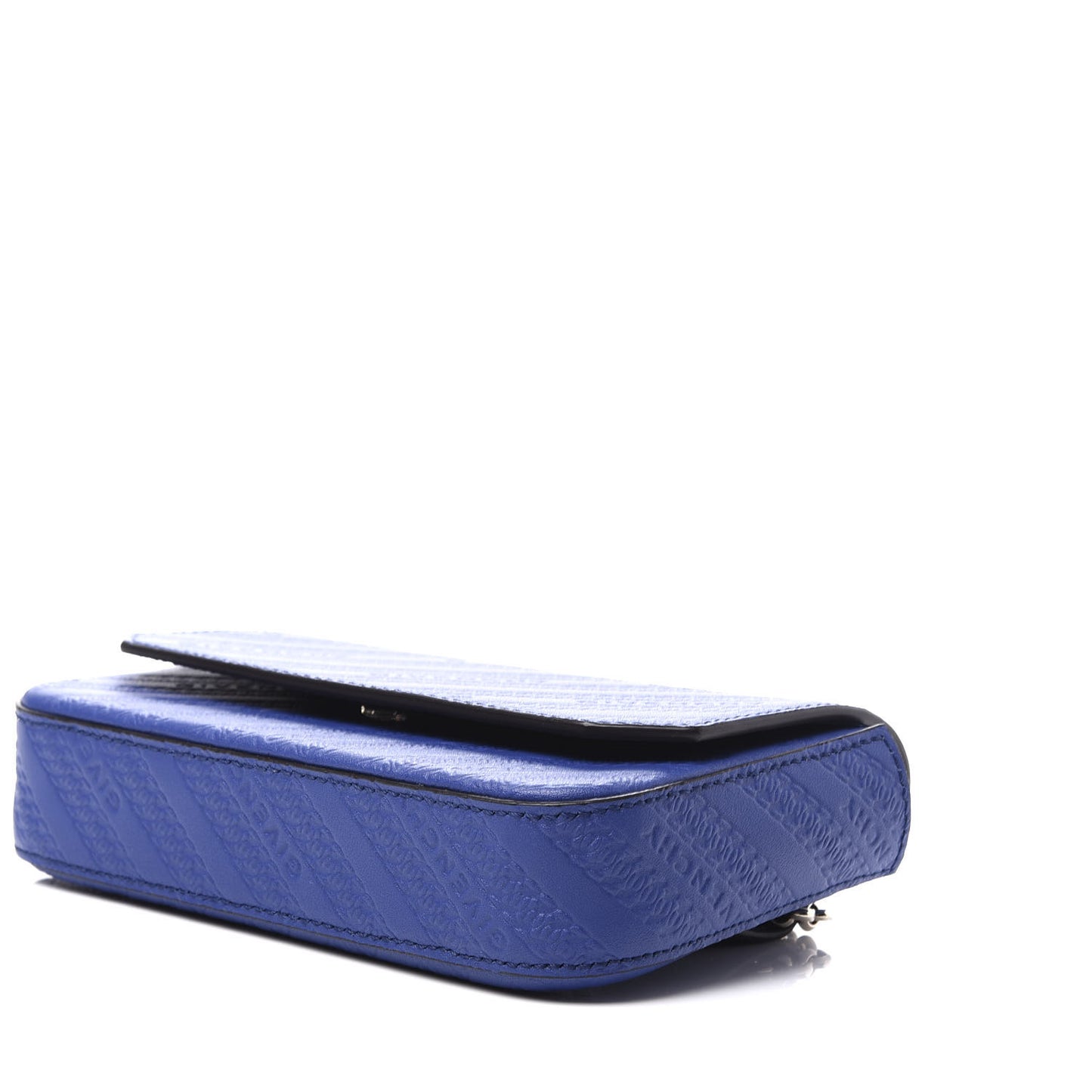 Calfskin Chain Embossed Bond Belt Bag Blue