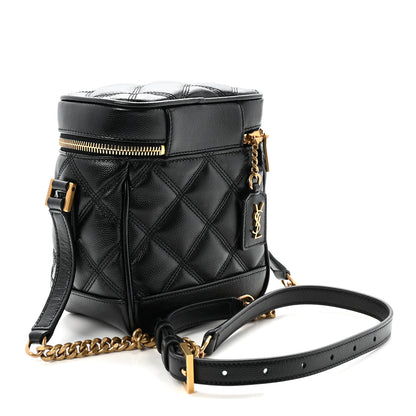 Saint Laurent Grain de Poudre Quilted 80's Vanity Bag Black 3 of 9