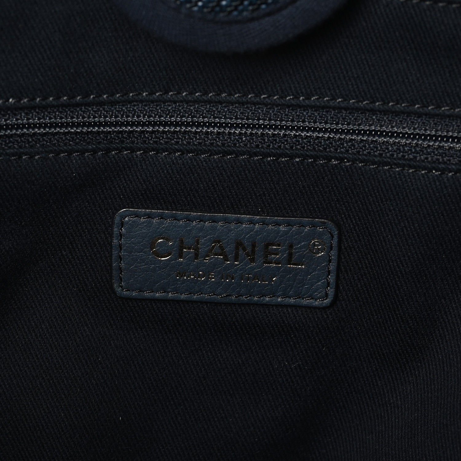 Chanel Mixed Fibers Striped Small Deauville Tote Navy Blue 7 of 10