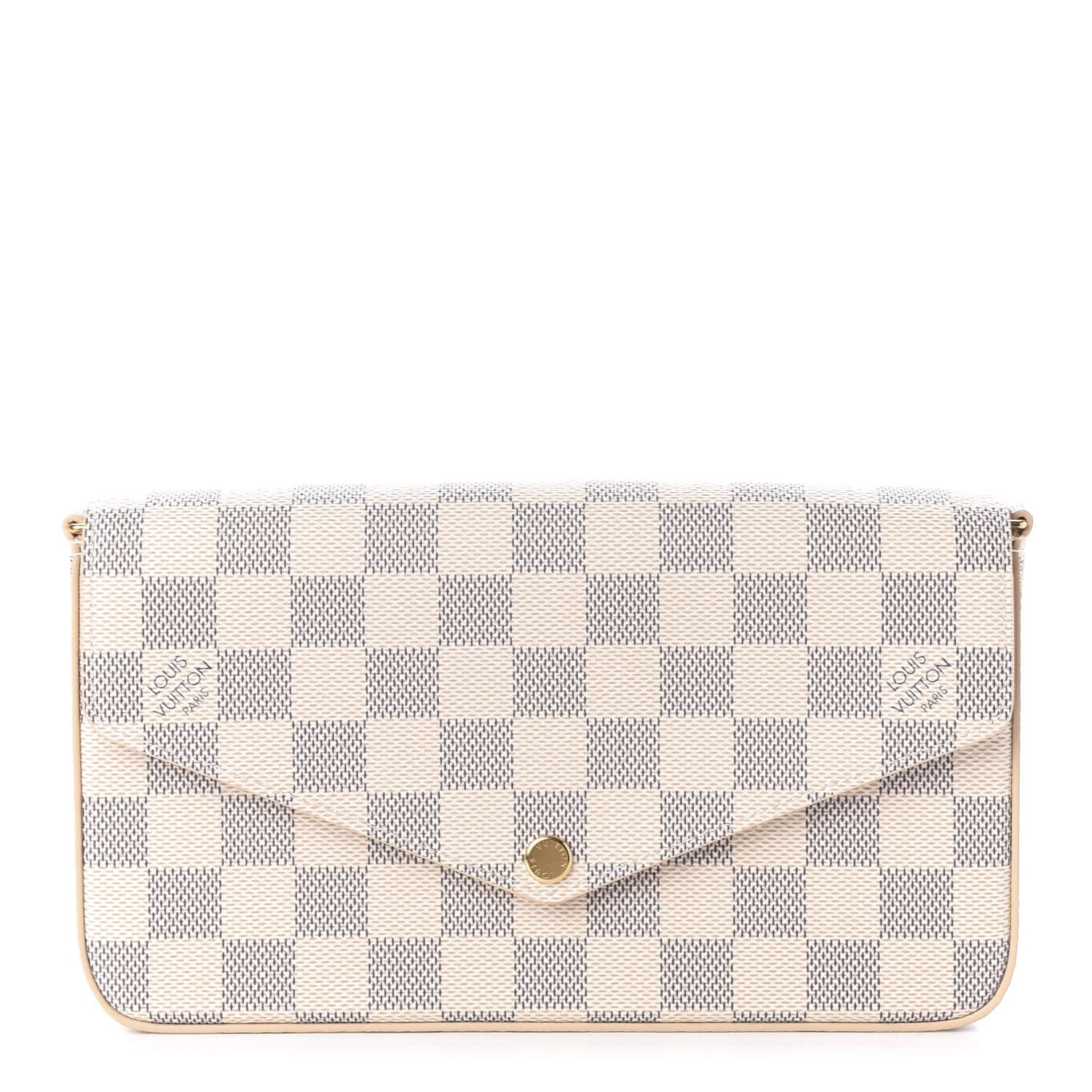 Louis Vuitton Damier Azur Pochette Felicie Chain Wallet Rose Ballerine 1 of 10
