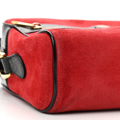 Gucci Suede Patent Web Small Ophidia Shoulder Bag Hibiscus Red Black 9 of 13