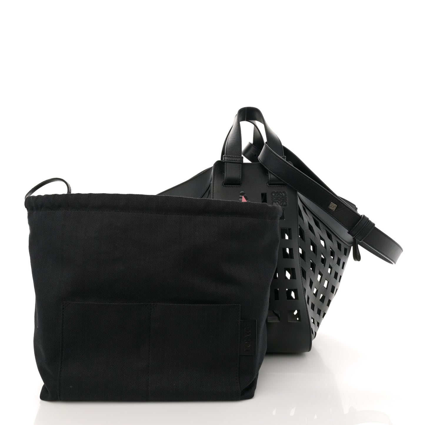 Calfskin Medium Tulip Hammock Shoulder Bag Black