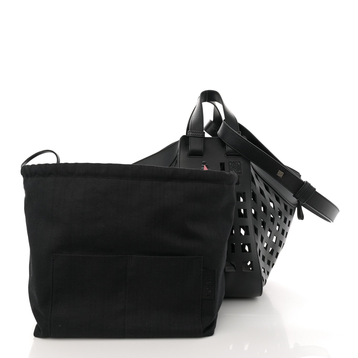 Loewe Calfskin Medium Tulip Hammock Shoulder Bag Black 3 of 15