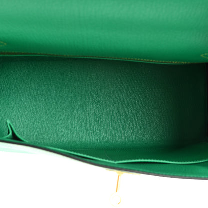 Hermes Chevre Mysore Horseshoe Kelly Retourne 28 Menthe Gris Tourterelle 5 of 12