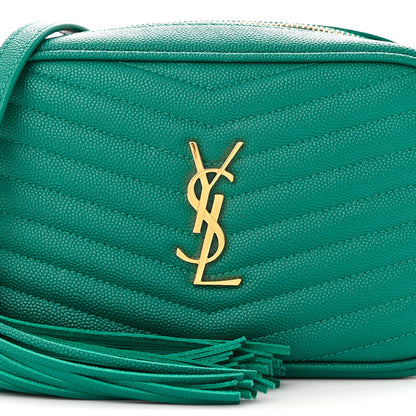 Saint Laurent Grain De Poudre Matelasse Monogram Mini Lou Camera Bag Brilliant Grass 8 of 14