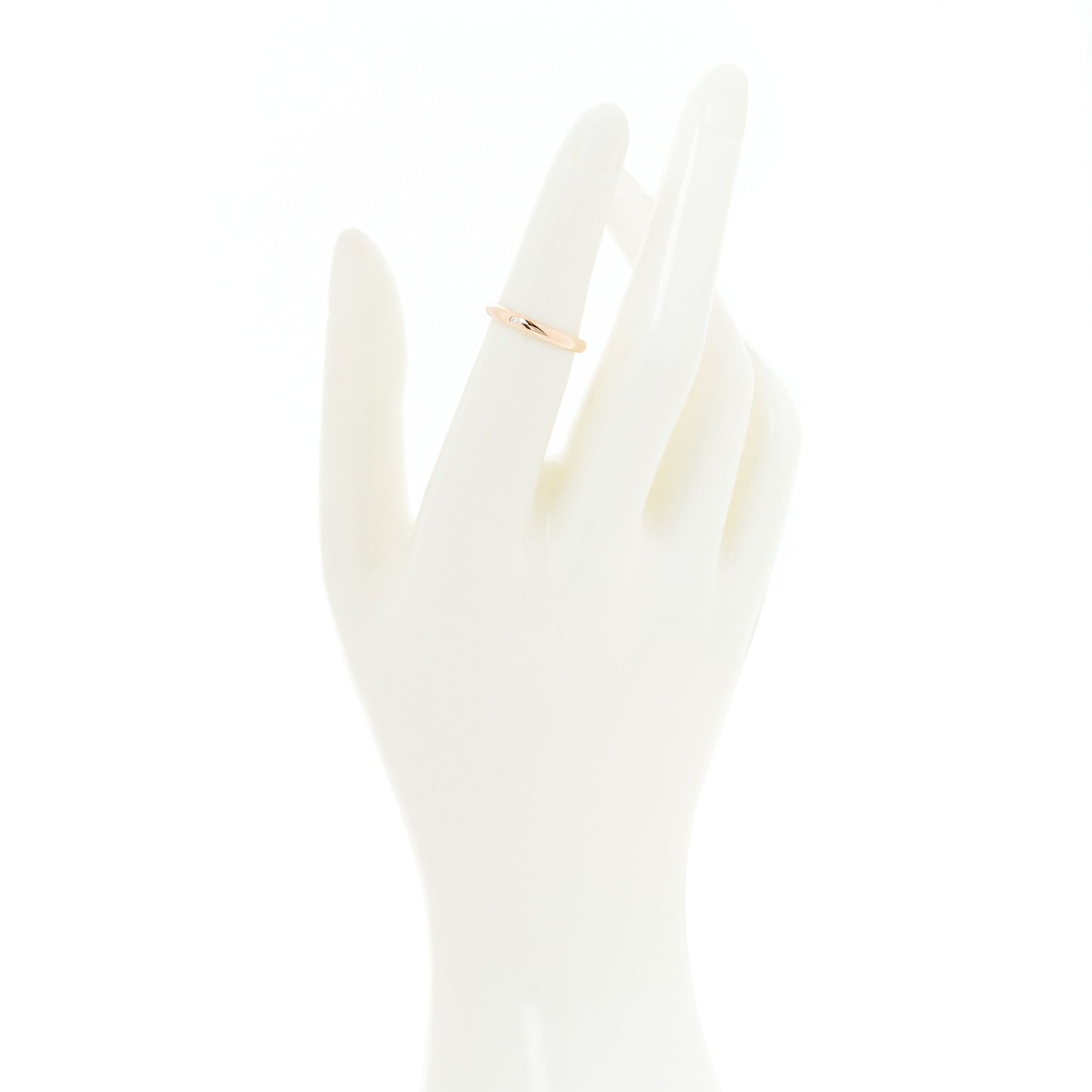 18K Pink Gold Diamond 2.6mm 1895 Wedding Band Ring 51 5.75