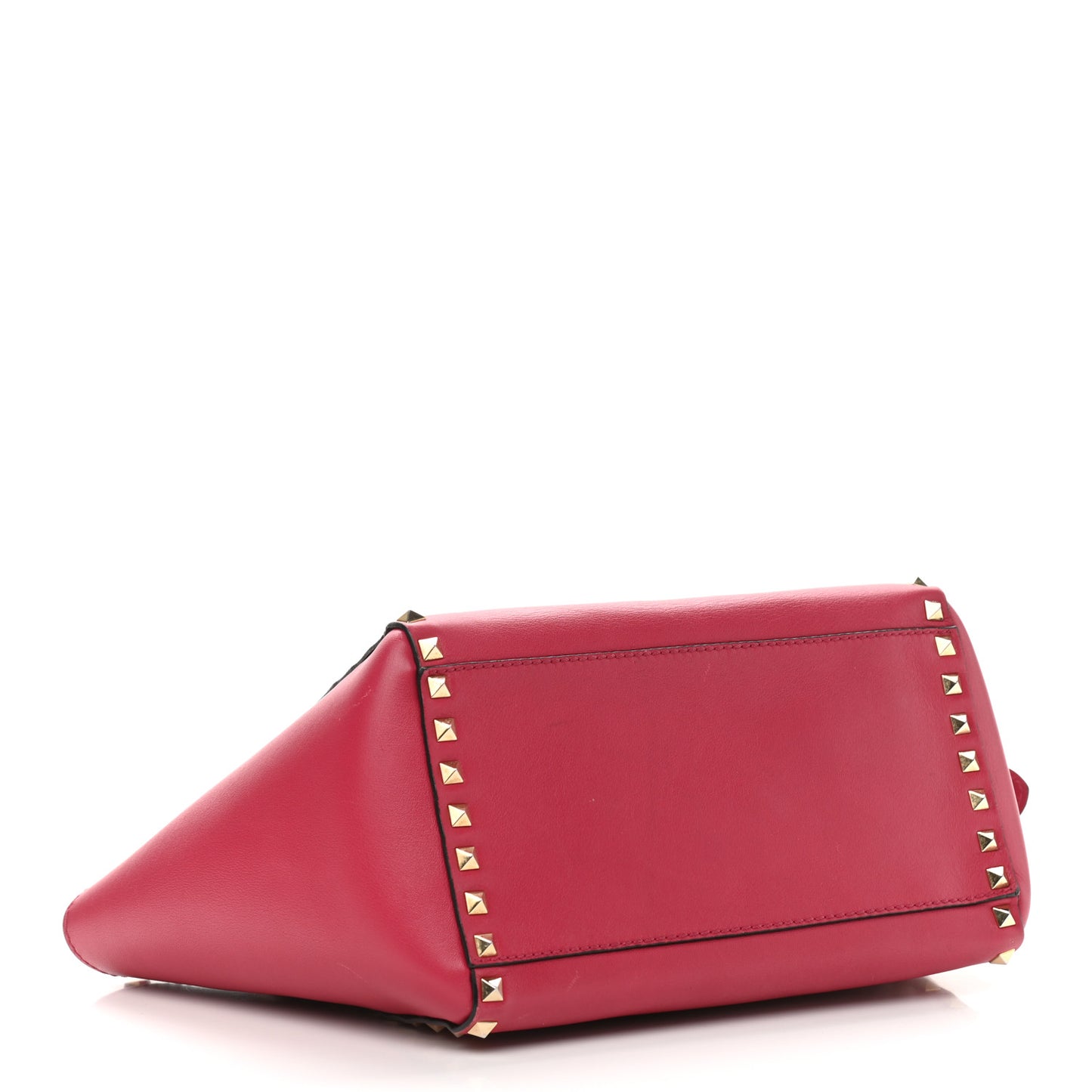 Vitello Small Rockstud Double Handle Tote Cyclamin