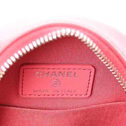 Chanel Lambskin Quilted Round Clutch With Chain Pink 6 of 10