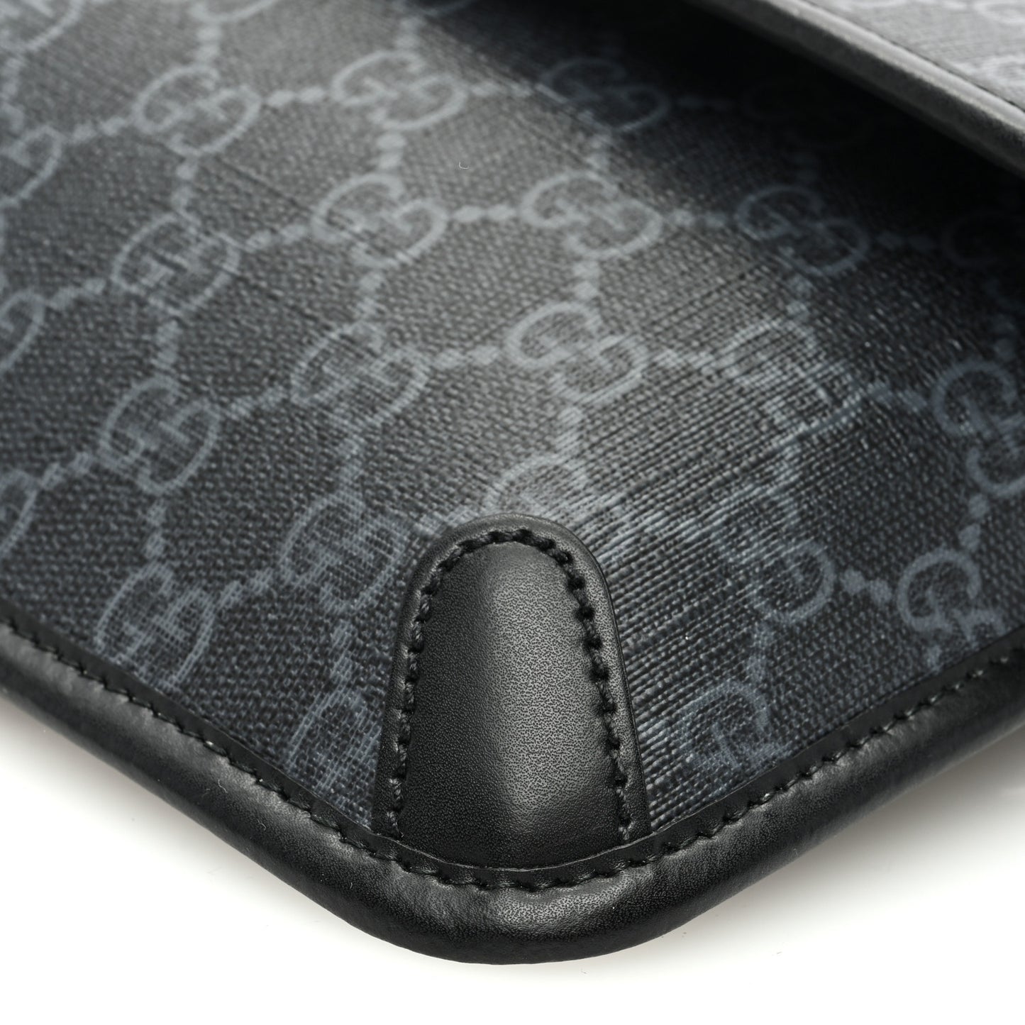 GG Supreme Monogram Web Slim Belt Bag Black Grey