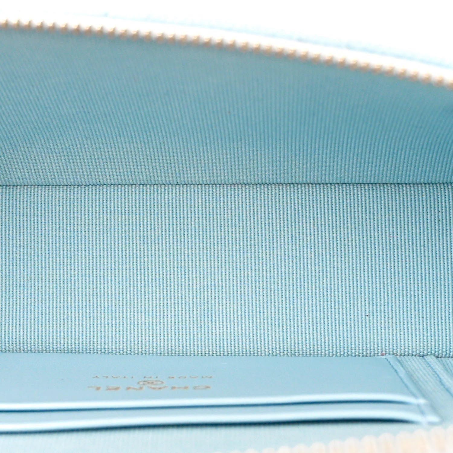 Chanel Caviar Quilted Top Handle Slim Vanity With Chain Light Blue 5 of 11