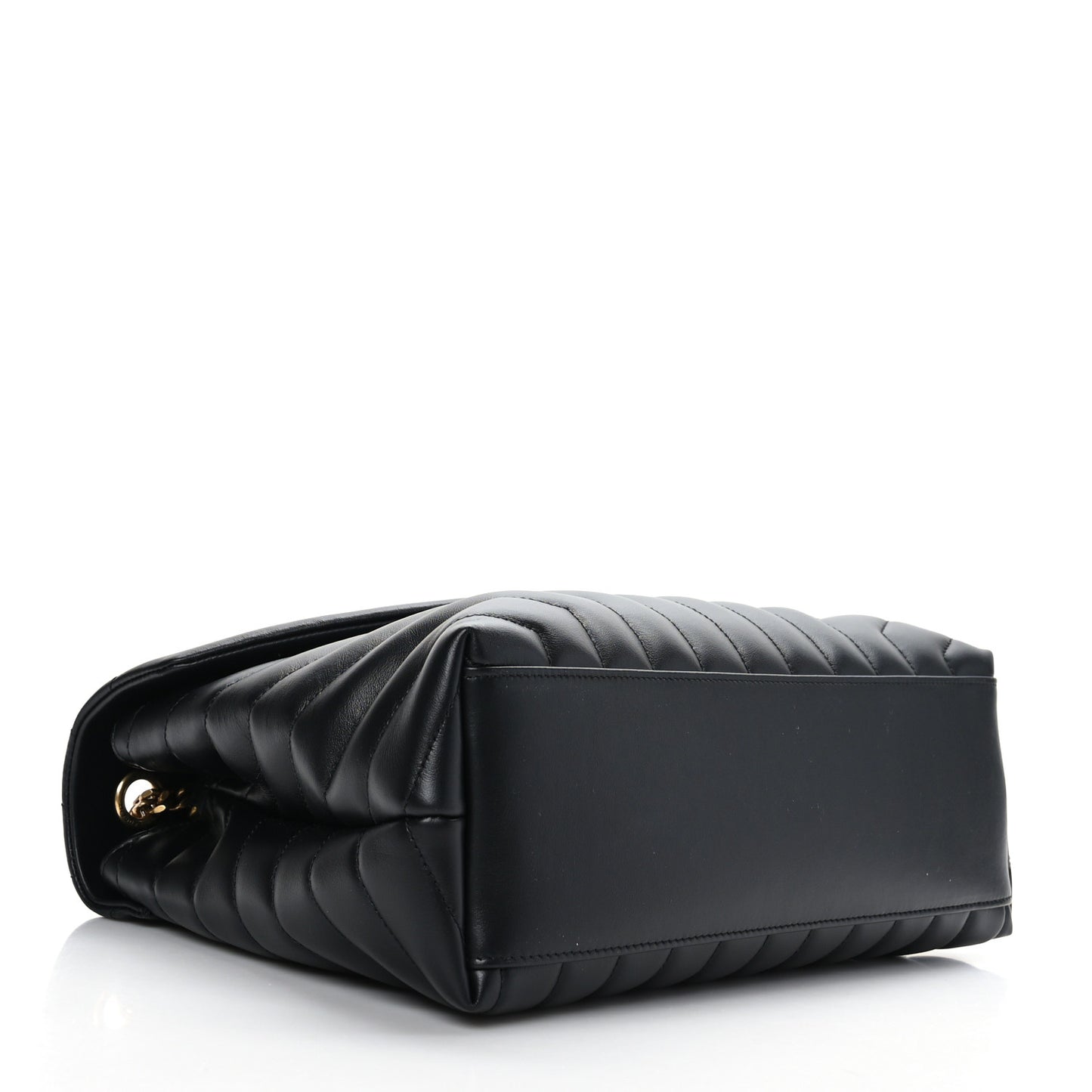 Calfskin Y Quilted Monogram Medium Loulou Chain Satchel Black