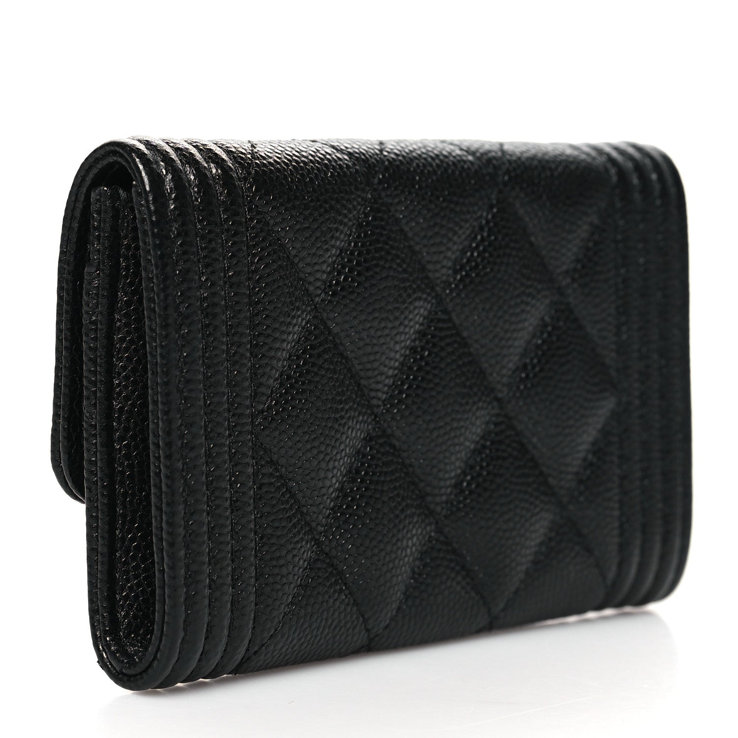 Chanel Caviar Quilted Boy Flap Card Holder Black 3 of 12