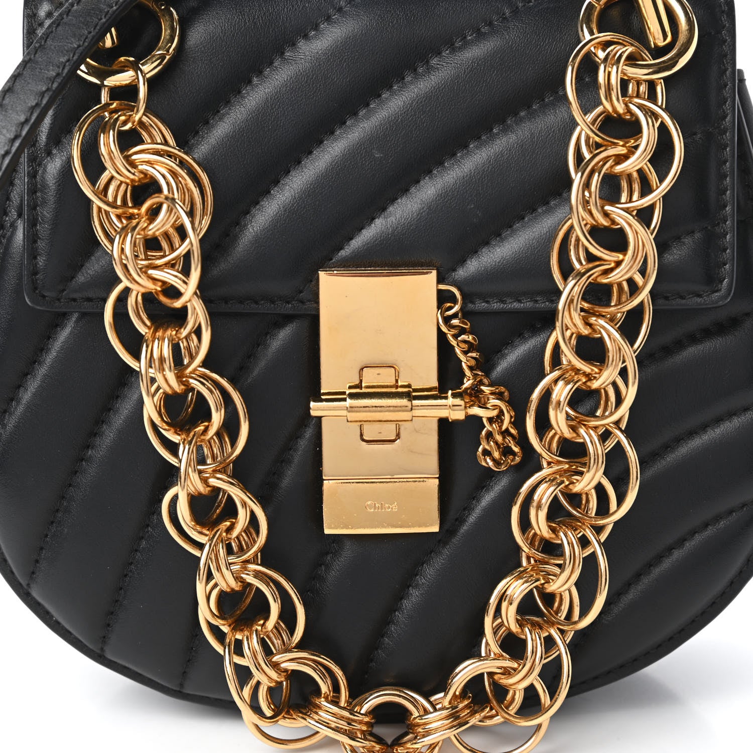 Chloe Calfskin Quilted Mini Drew Bijou Shoulder Bag Black 10 of 10