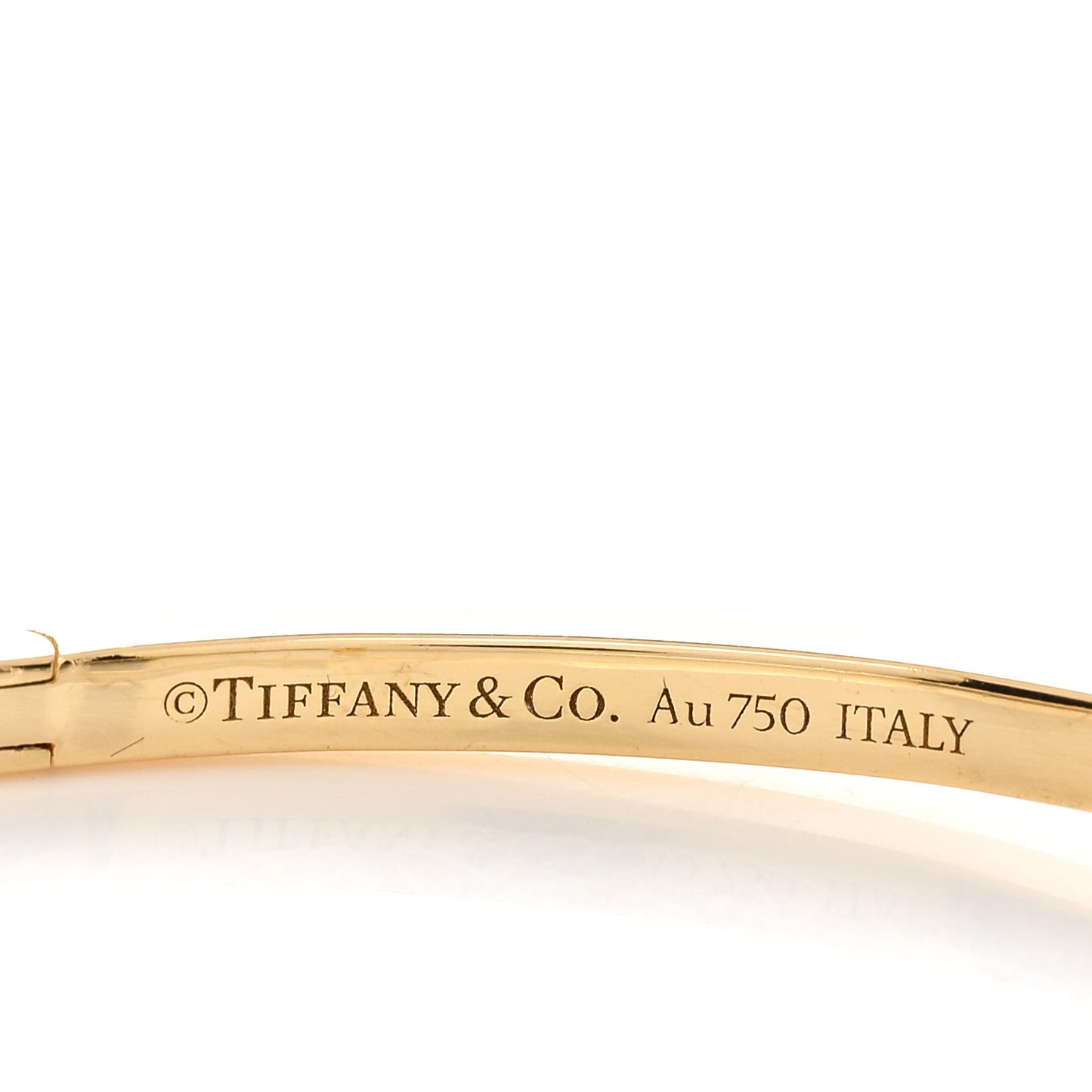 18K Yellow Gold Narrow T T1 Hinged Bangle Bracelet
