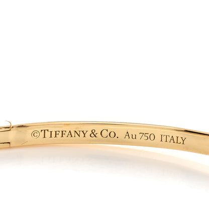 Tiffany 18K Yellow Gold Narrow T T1 Hinged Bangle Bracelet 3 of 4