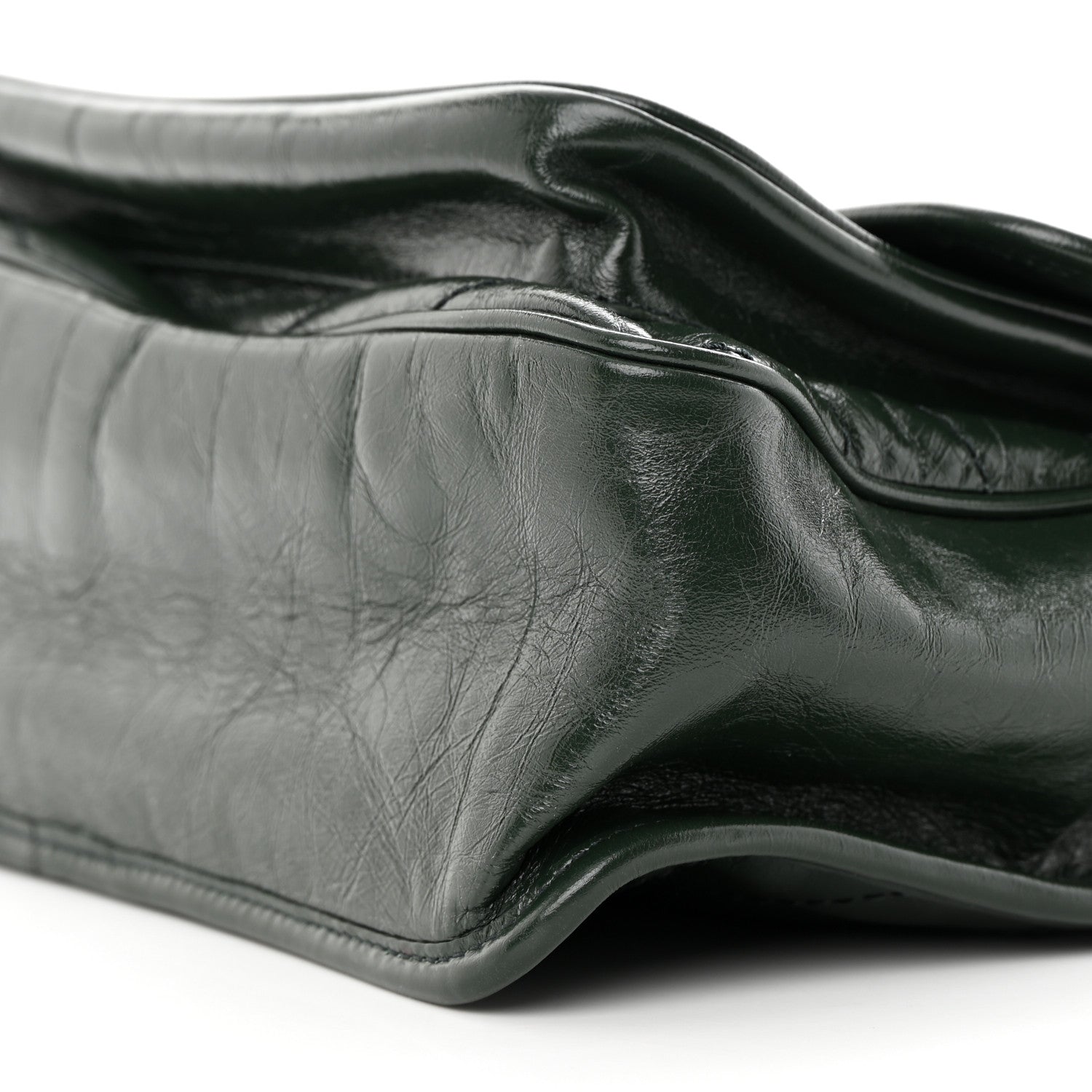 Saint Laurent SAINT LAURENT Crinkled Lambskin Matelasse Monogram Medium Niki Chain Satchel Green 10 of 14