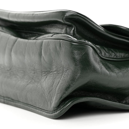 Saint Laurent SAINT LAURENT Crinkled Lambskin Matelasse Monogram Medium Niki Chain Satchel Green 10 of 14