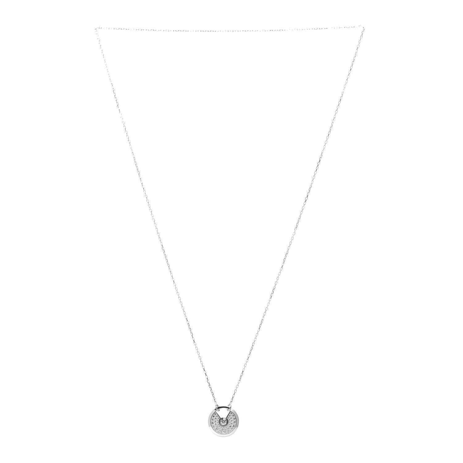 Cartier 18K White Gold Diamond SM Amulette de Cartier Pendant Necklace 3 of 4