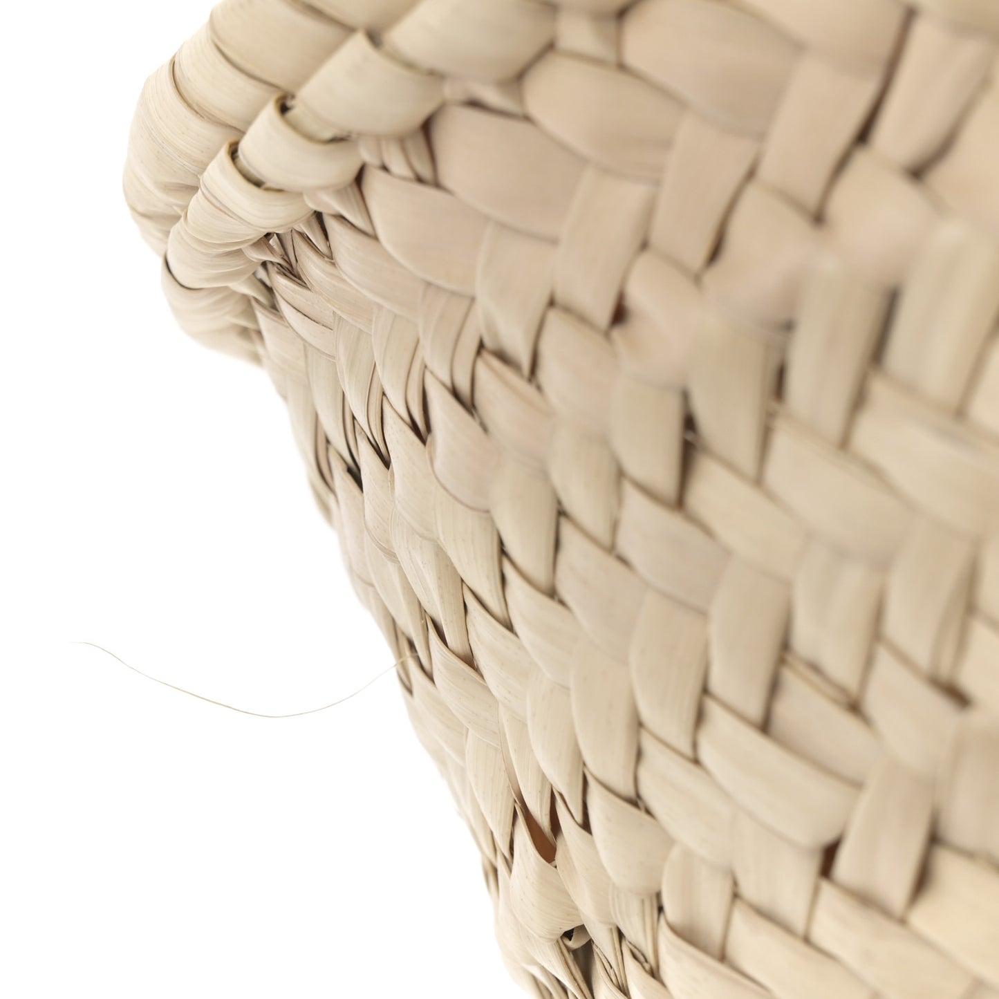 Raffia Grain Calfskin Medium Marcie Basket White