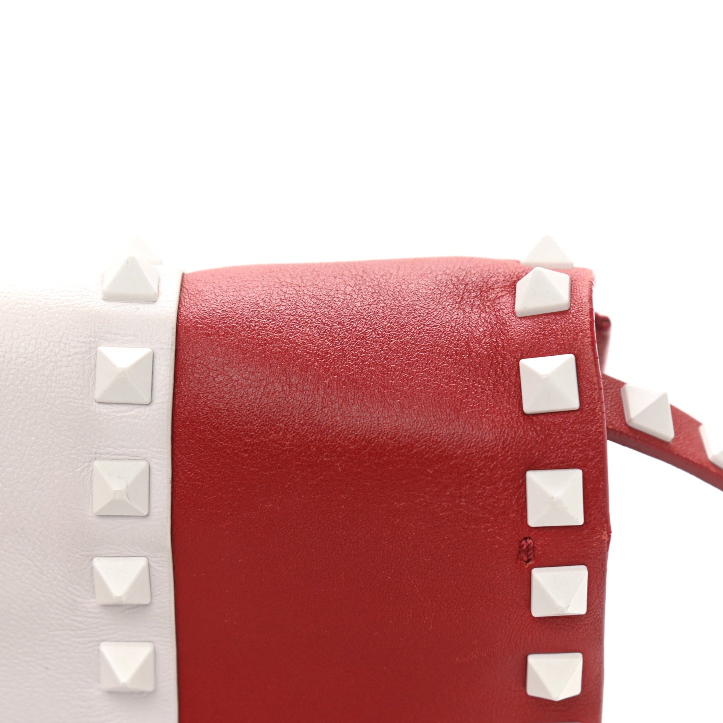 Vitello Colorblock Medium Free Rockstud Flip Lock Crossbody Bag Rosso Valentino Optic White