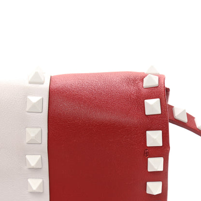 Valentino Garavani Vitello Colorblock Medium Free Rockstud Flip Lock Crossbody Bag Rosso Valentino Optic White 8 of 12