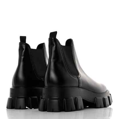 Prada Spazzolato Rois Mens Monolith Chelsea 55mm Ankle Boots 9.5 Black 4 of 8