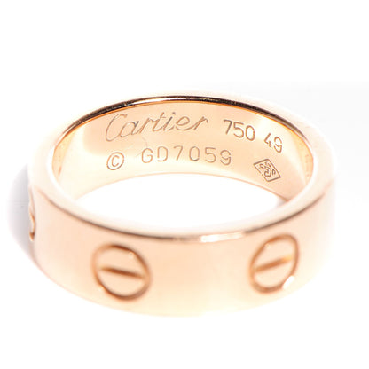 Cartier 18k Pink Gold 5.5 mm Love Ring 49 4.75 3 of 4