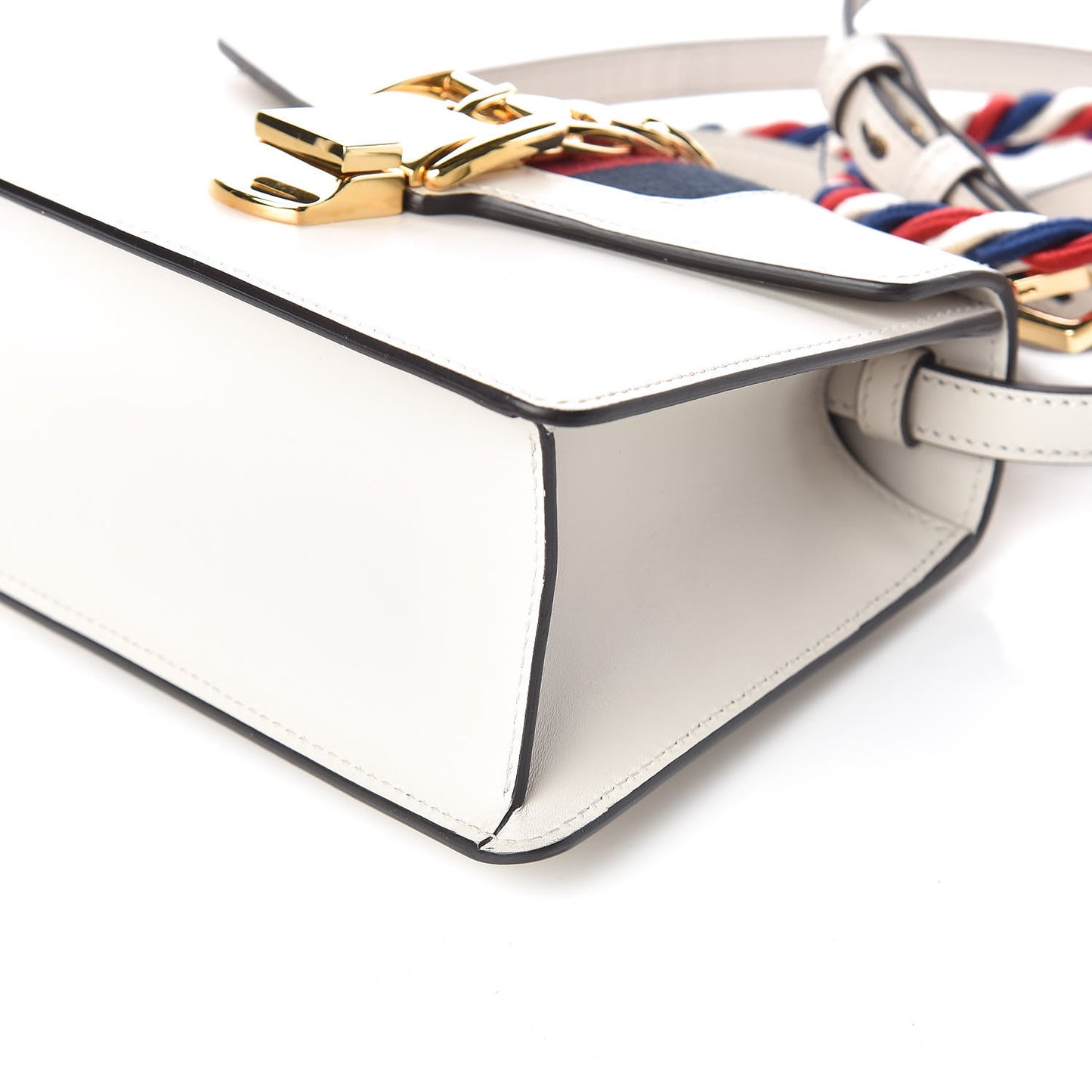 Calfskin Mini Sylvie Top Handle Bag White
