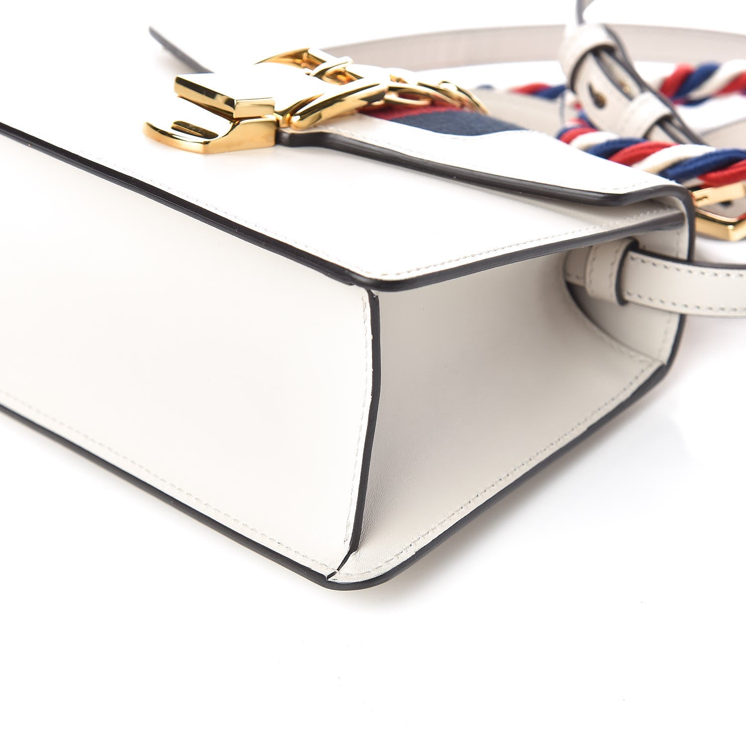 Gucci Calfskin Mini Sylvie Top Handle Bag White 10 of 12