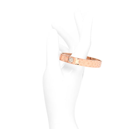 Louis Vuitton Brass Monogram Nanogram Cuff M Pink Gold 2 of 5