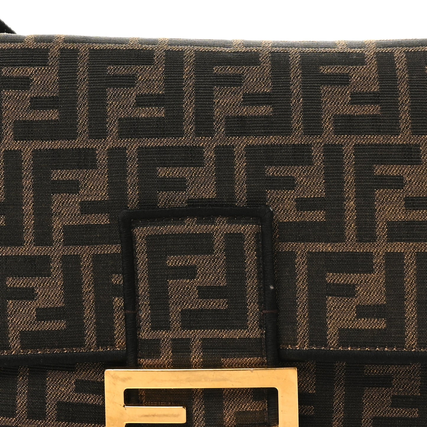 Fabric Jacquard FF 1974 Large Baguette Tobacco Moro Black