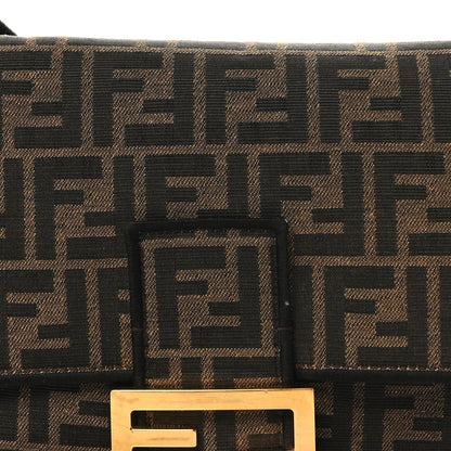 Fendi Fabric Jacquard FF 1974 Large Baguette Tobacco Moro Black 7 of 9