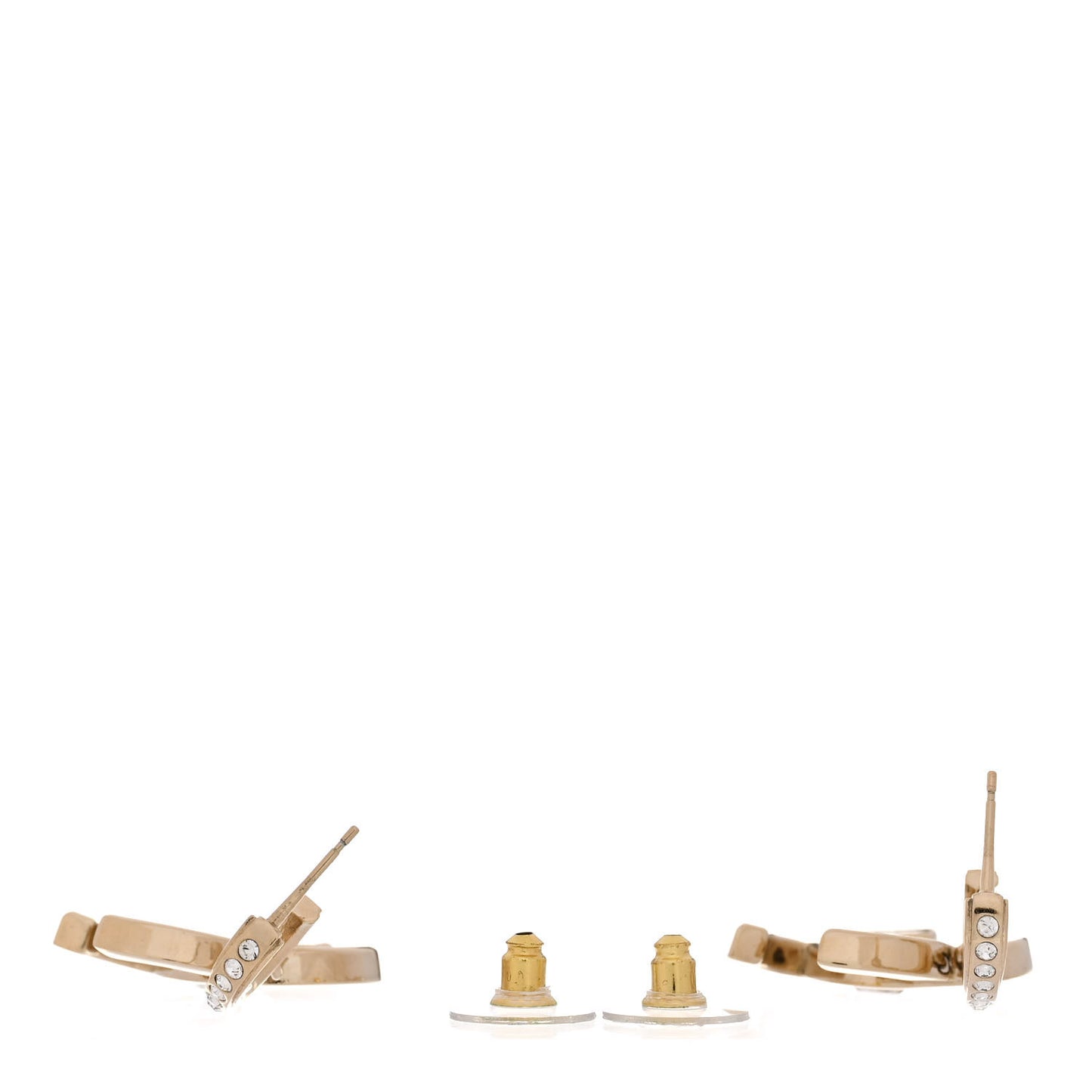 Crystal CC Drop Earrings Gold