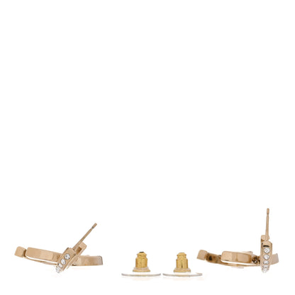 Chanel Crystal CC Drop Earrings Gold 3 of 5