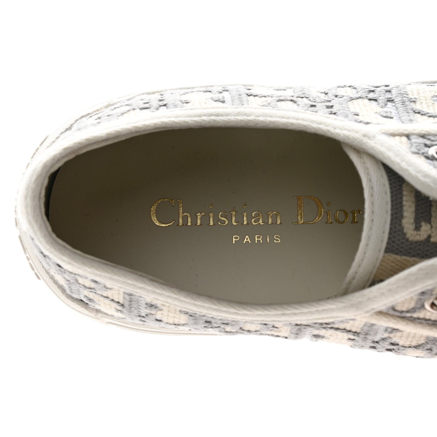 Canvas Oblique Canvas Oblique Walk'N'Dior Platform Sneakers 37 Grey Stone