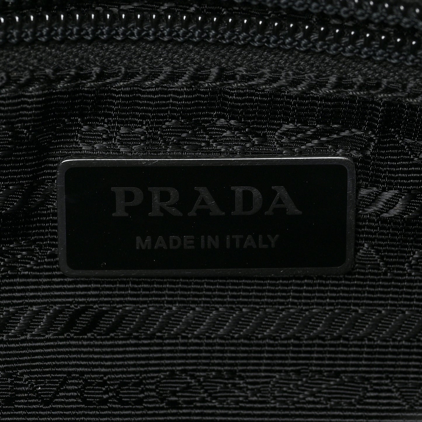 Re-Nylon Vela Saffiano Pocket Double Zip Shoulder Bag Black