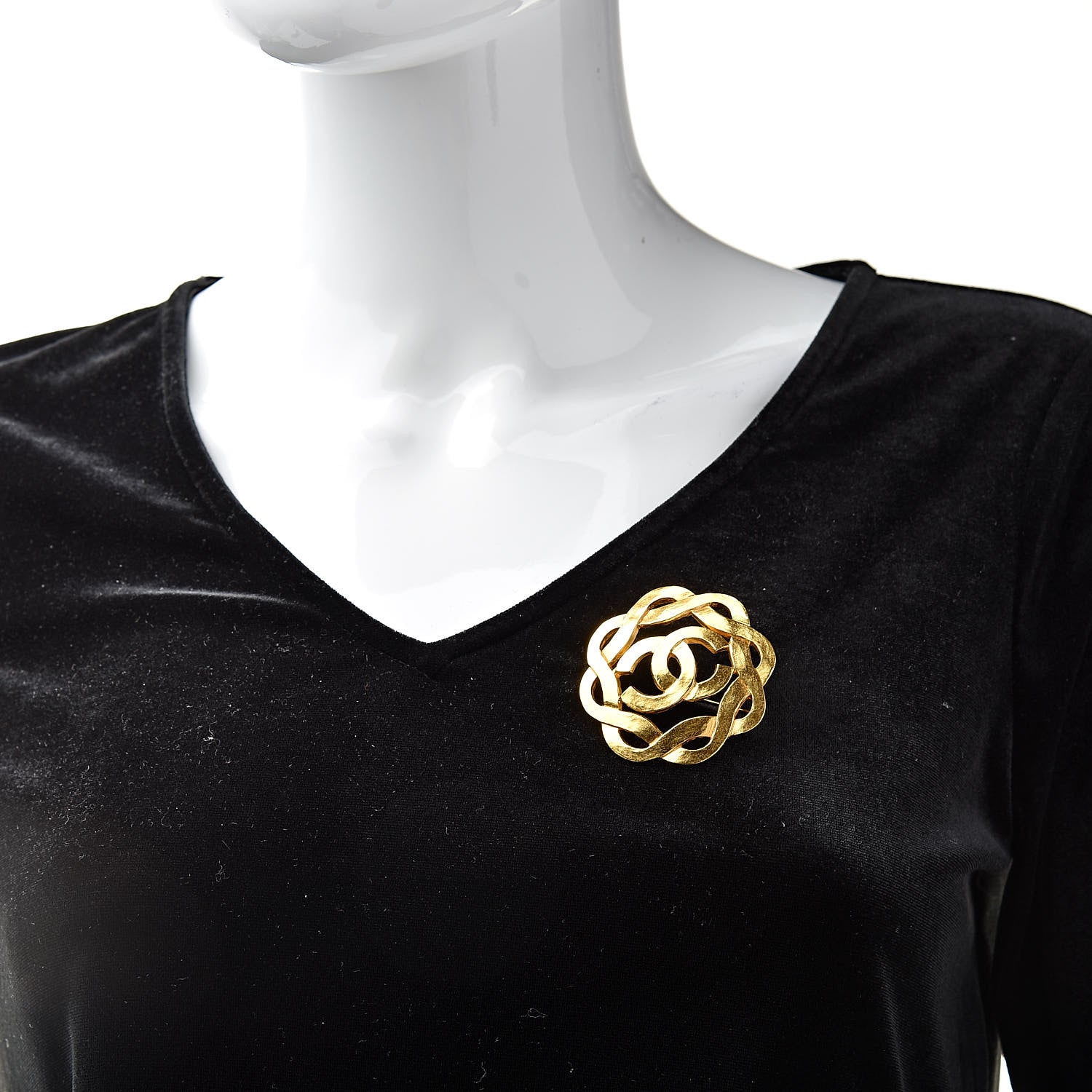 Chanel CC Brooch Gold 2 of 4