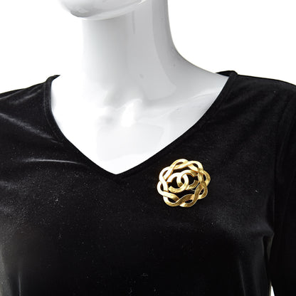 Chanel CC Brooch Gold 2 of 4