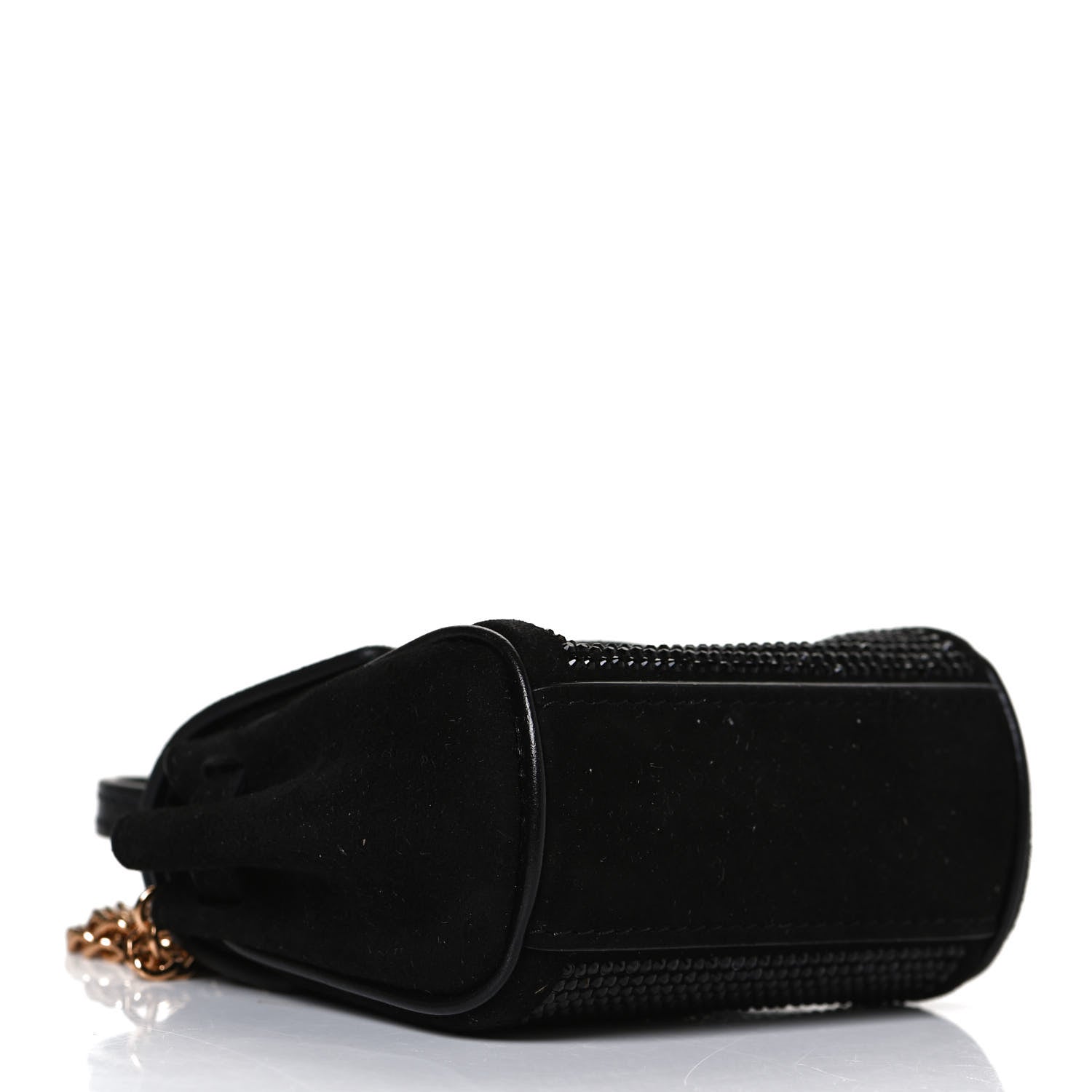 Versace Suede Crystal Studded Micro La Medusa Bag Black 3 of 9