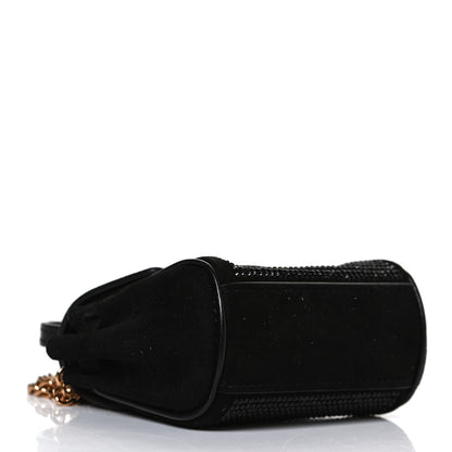 Versace Suede Crystal Studded Micro La Medusa Bag Black 3 of 9
