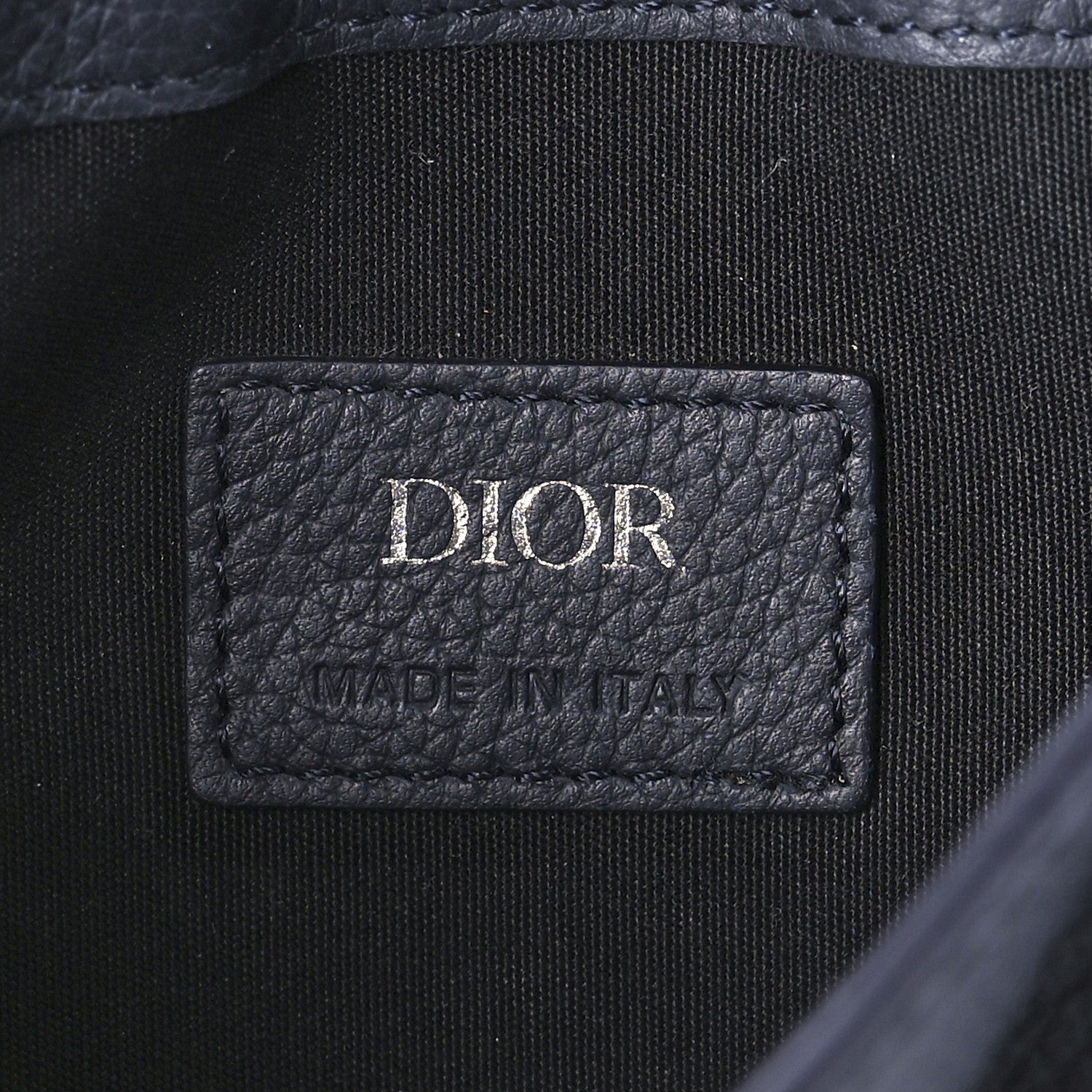 Christian Dior Grained Calfskin Saddle Messenger Bag Navy Blue 5 of 9