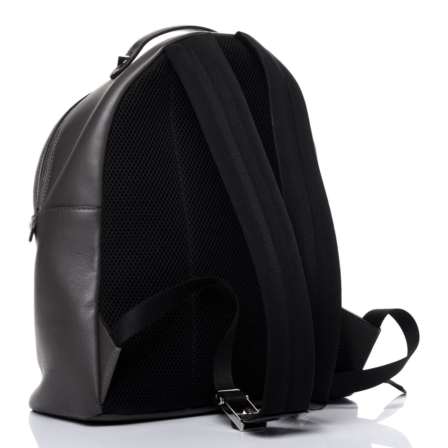 Fendi Vitello Dolce Lace Up Large Backpack Carbone 2 of 14
