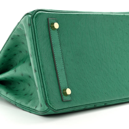 Hermes Ostrich Birkin 30 Vert Vertigo 9 of 15