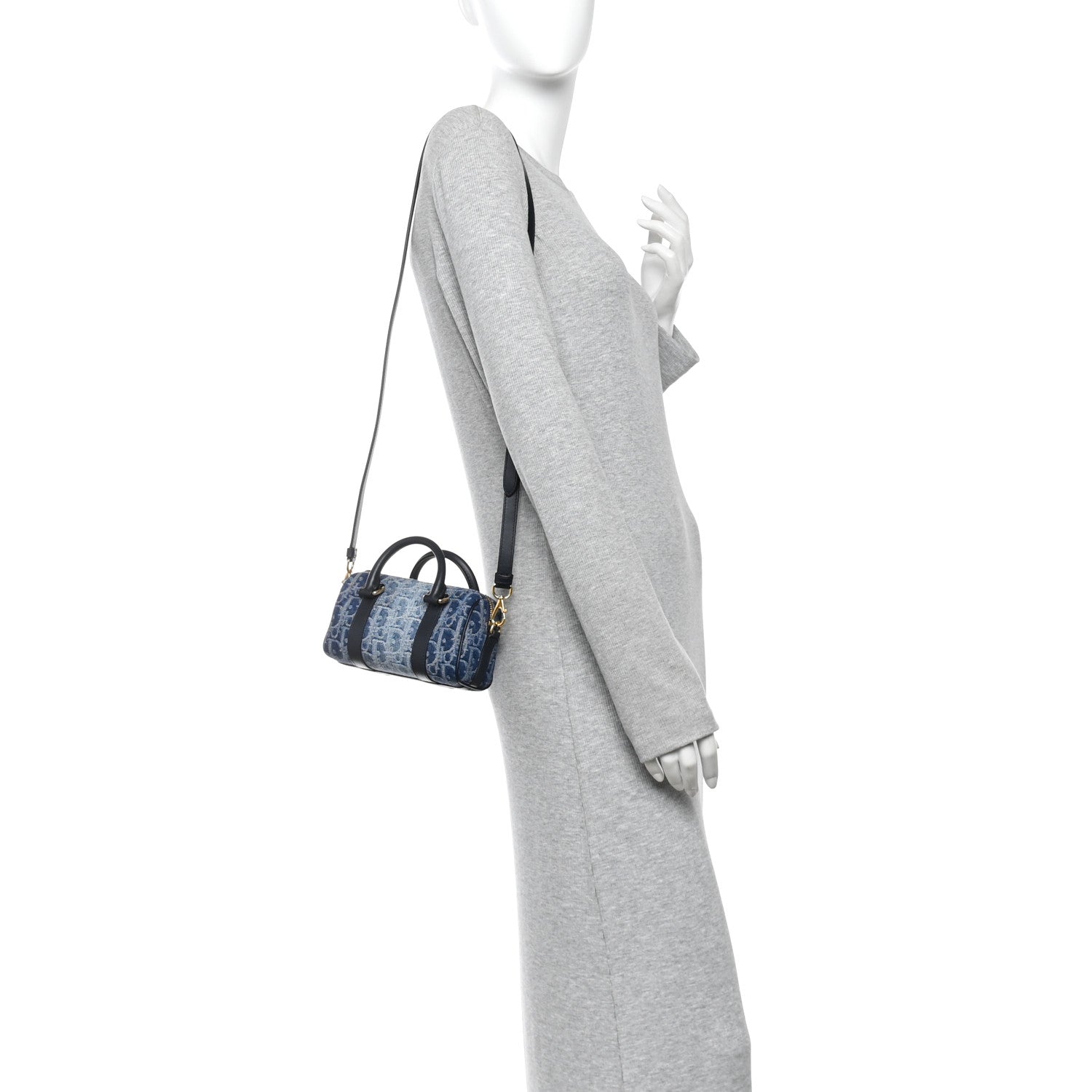 Christian Dior Denim Oblique Nano Groove 17 Bag Blue 2 of 9