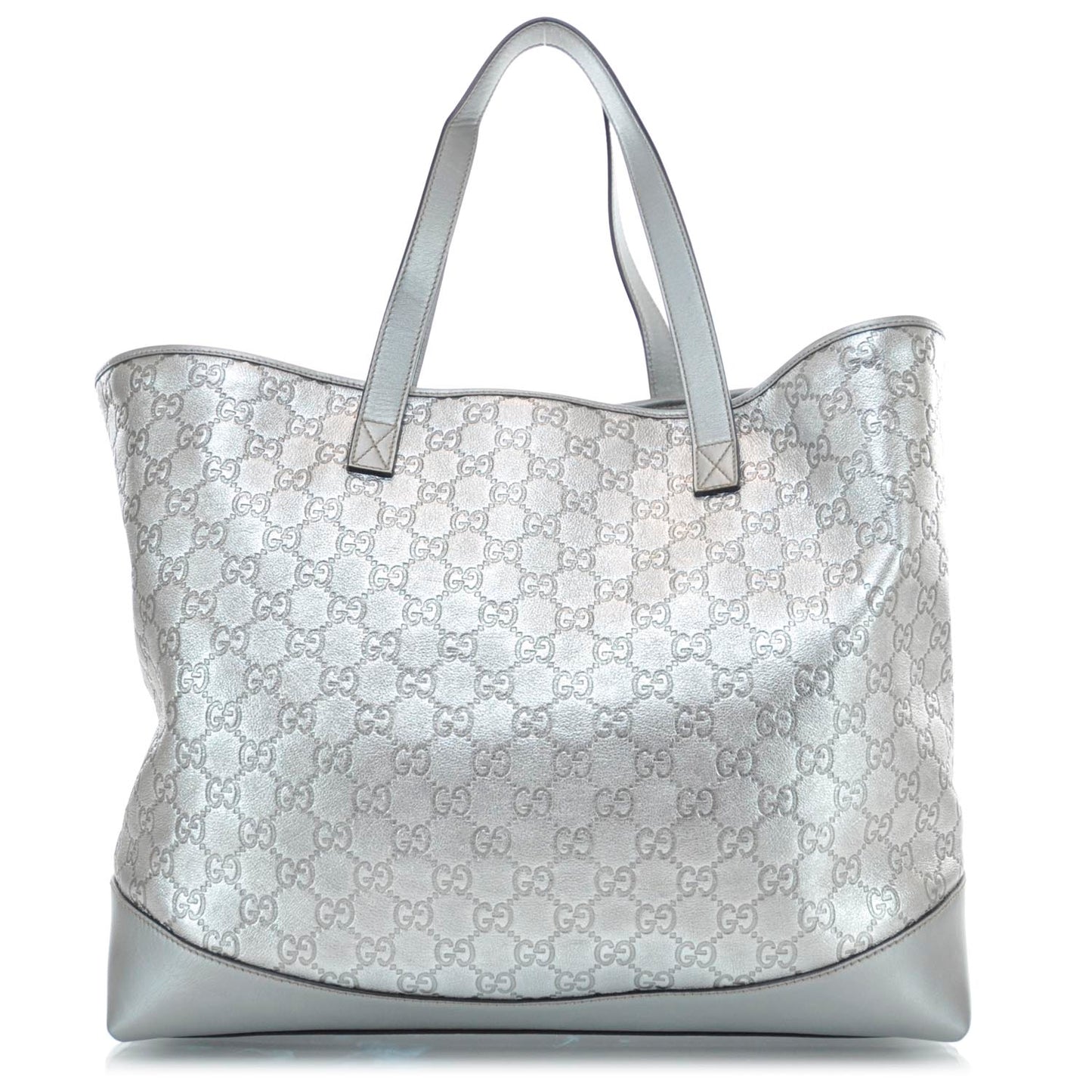 Guccissima Large Tote Silver