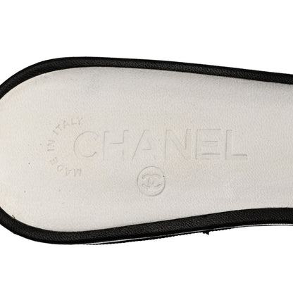 Chanel Striped CC Mules 41 Black White 7 of 12