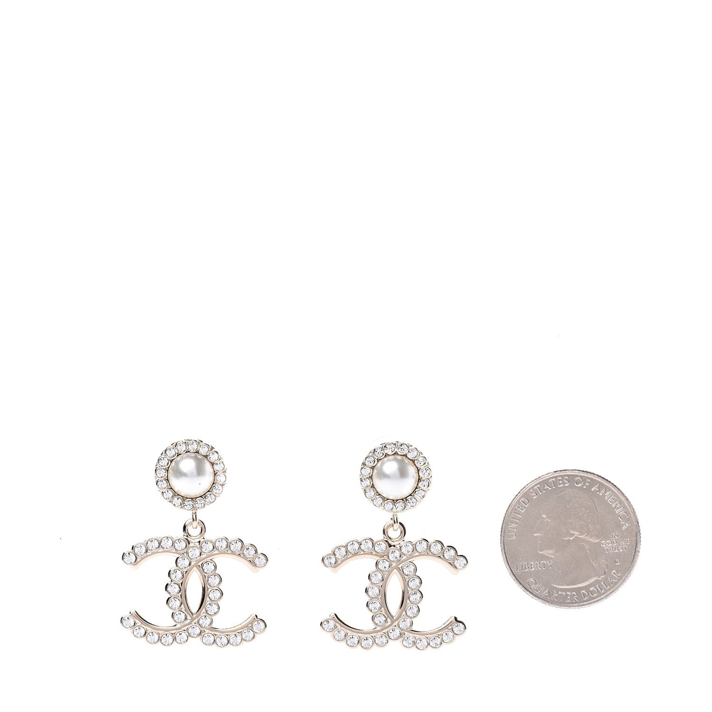 Crystal Pearl Bow-tiful CC Drop Earrings Gold