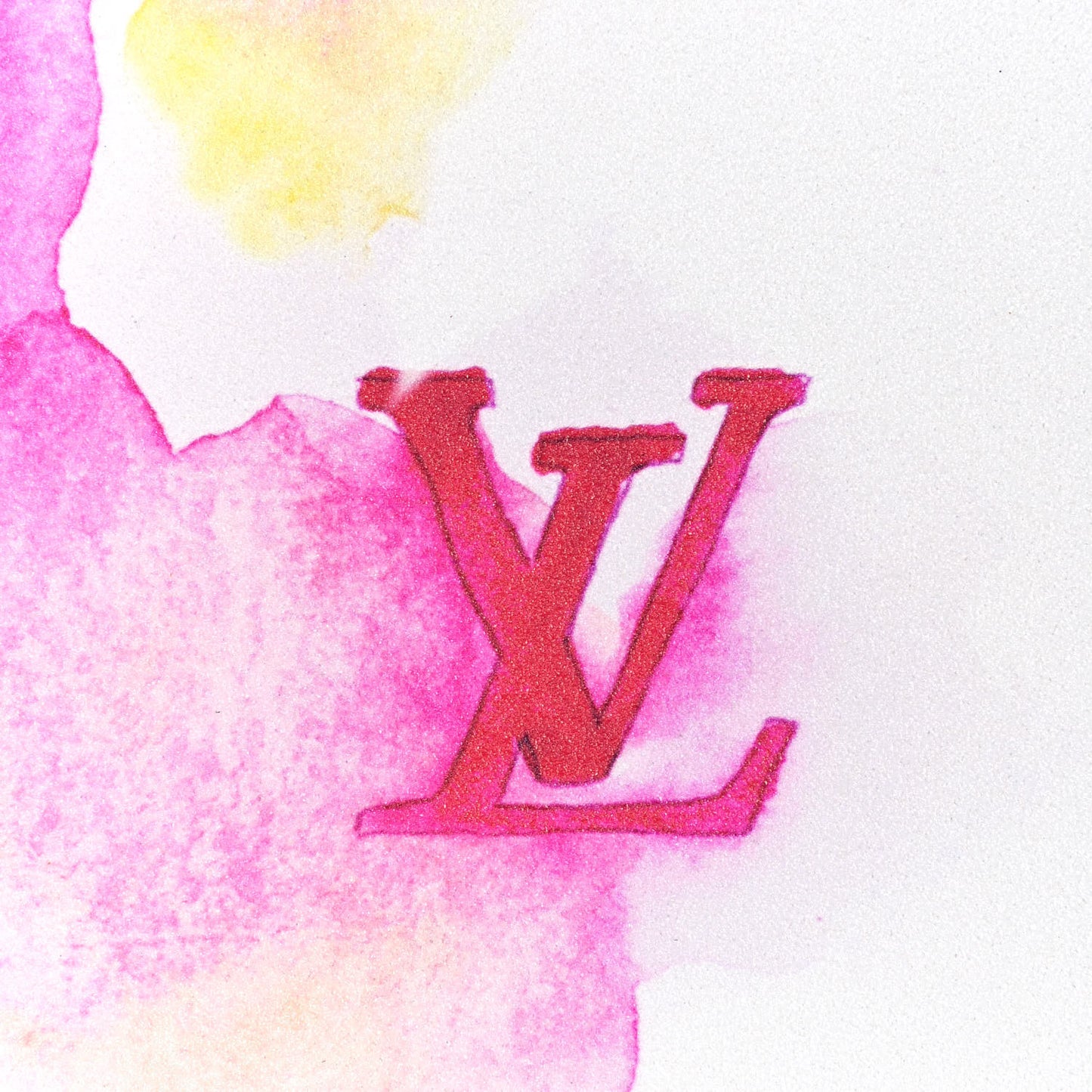 Monogram Watercolor Wood Skateboard Multicolor